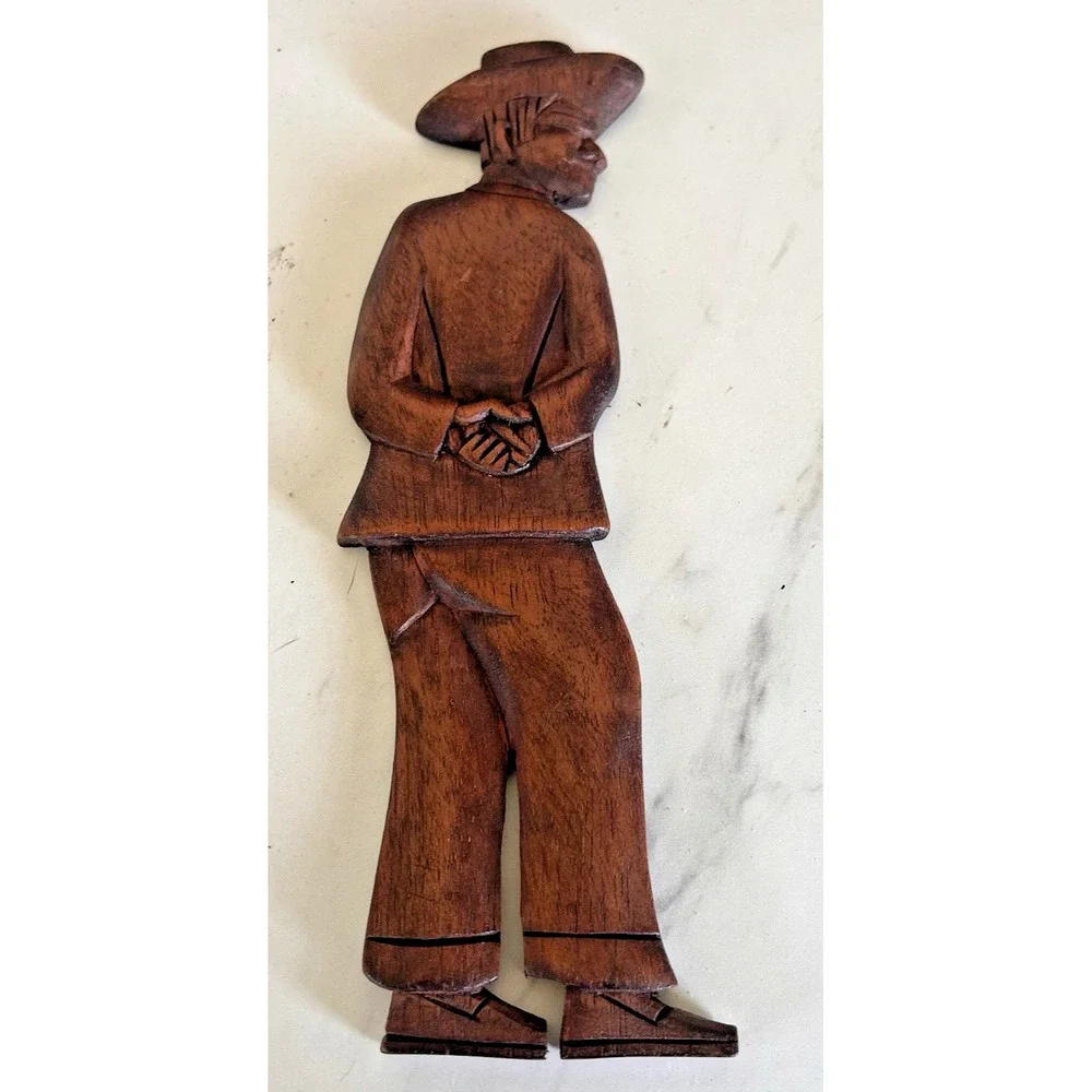 Primitive Wooden Folk Art Hanging‎ Silhouettes MCM 9.5